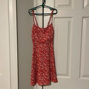 Floral Red Dress